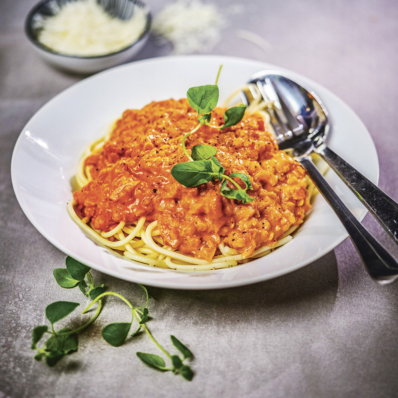 Barnens bolognese med röda linser Recept Coop